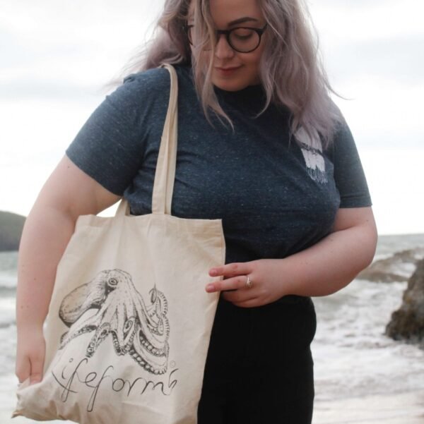 Curled Octopus Tote Bag