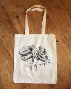 Curled Octopus Organic Cotton Tote Bag
