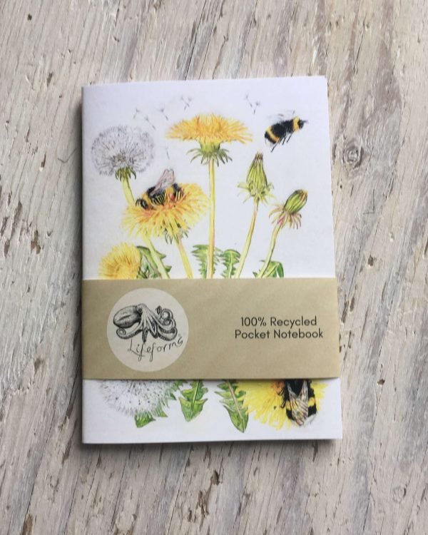 bumblebee and dandelion pocket notebook