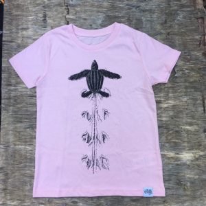 children's leatherback turtle t-shirt cotton pink
