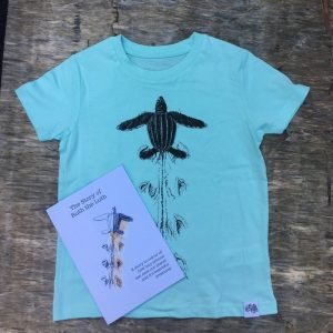 children's leatherback turtles-shirt with free colouring book