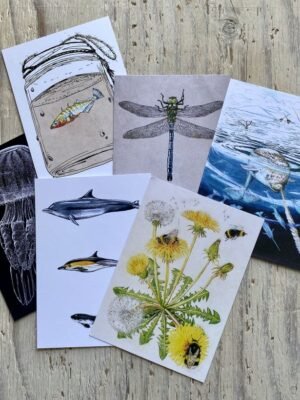 set of six art postcards