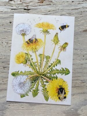 Bumblebee and dandelion art print