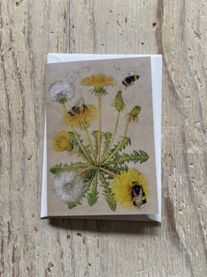Bumblebee and Dandelion Greetings Card