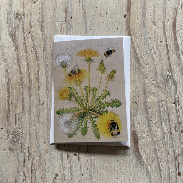 Bumblebee and Dandelion Greetings Card