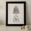 Curled Octopus Dorsal and Ventral Fine Art Print