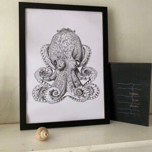 Curled octopus fine art print