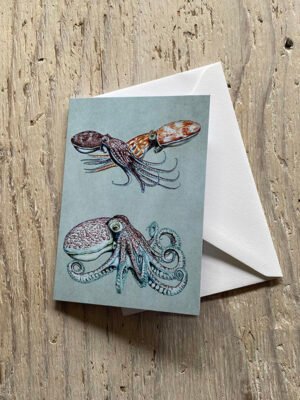 Curled Octopus Greetings card