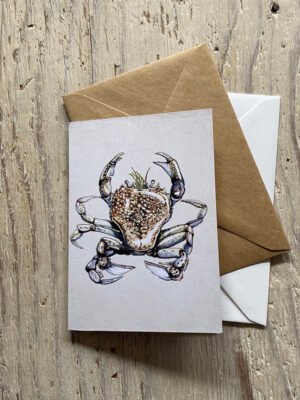 pennants swimming crab greetings card