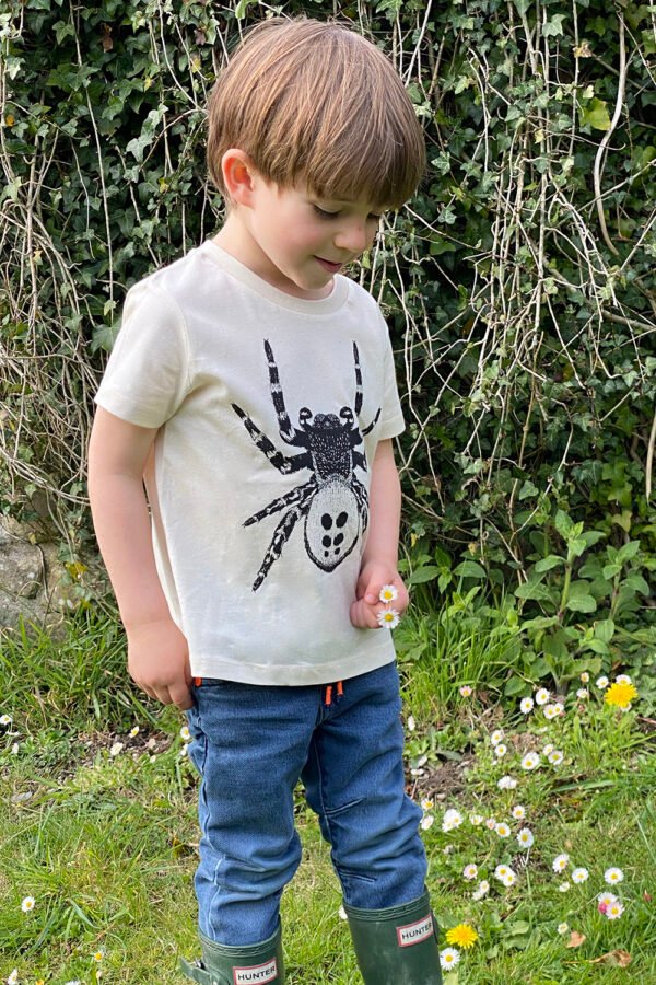 Childrens ladybird spider t-shirt natural raw