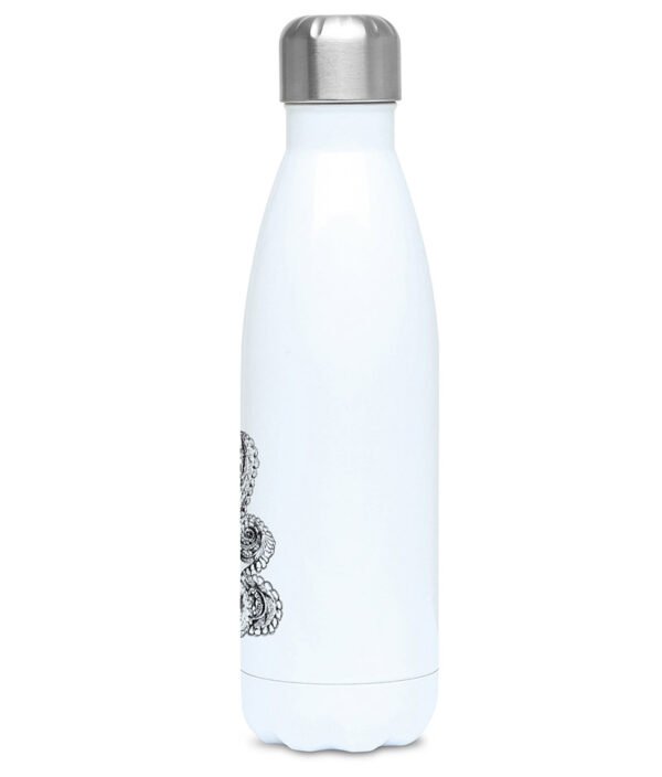 Octopus water bottle - stainless steel water bottle printed with original artwork of a curled octopus in resting position