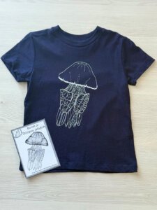 Childrens Barrel Jellyfish T-shirt with information leaflet