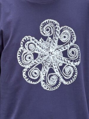 Long sleeve octopus t-shirt close up