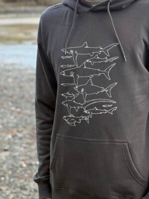 sharks hoodie close up detail