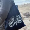 horned octopus tote bag