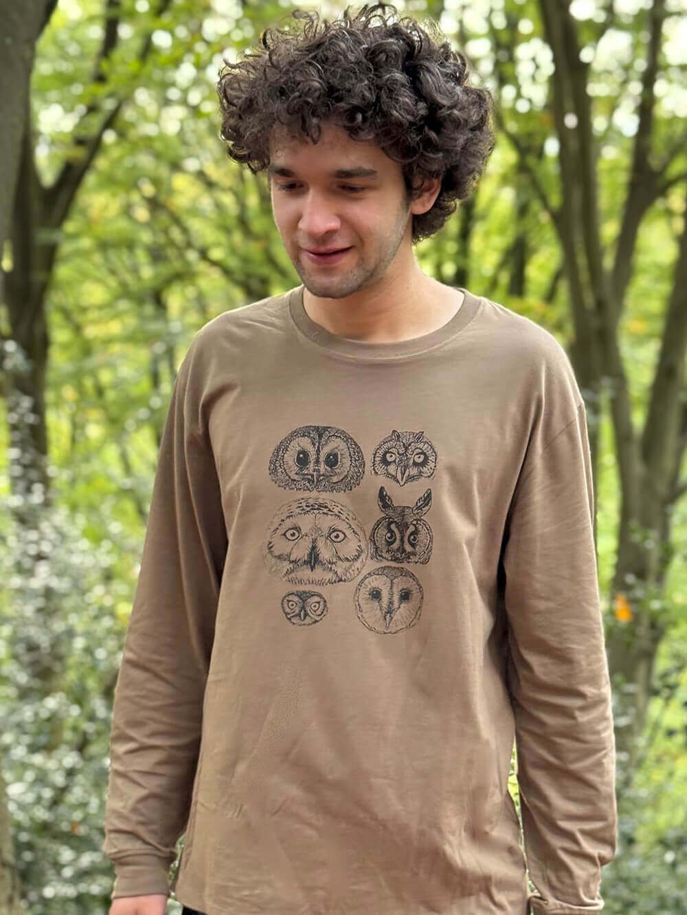 Owls Long sleeve T-shirt - Faded Brown